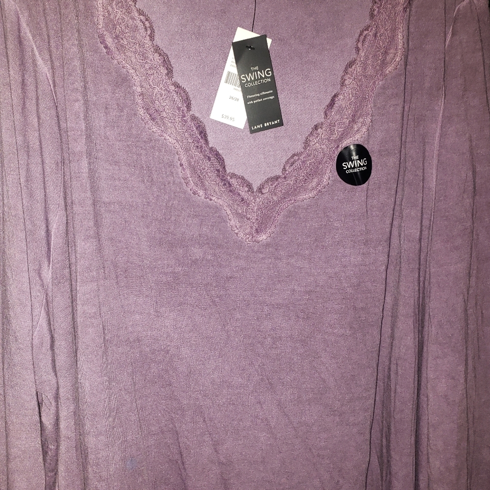 Plus Size 4X New Purple Lane Bryant Swing Shirt Top 26 28 - Picture 2 of 5